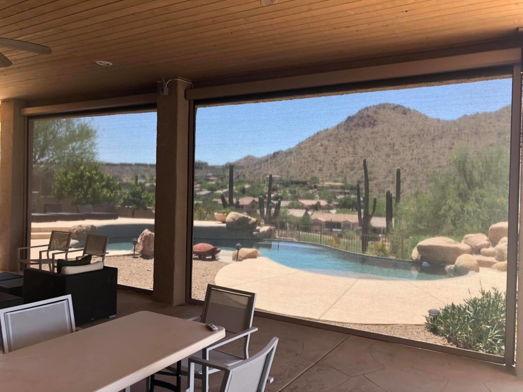 Interior View with Patio Shades in Arizona