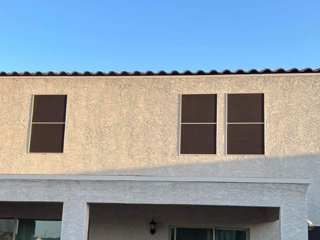 Window Sun Screen Installation for Arizona Home with Outdoor Motorized Shade