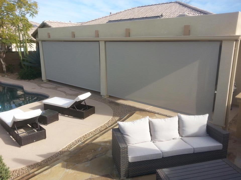 All Pro Patio Shades by the pool