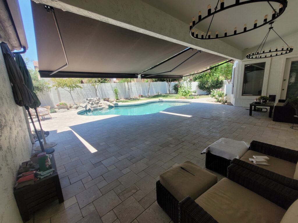 Backyard Poolside Retractable Porch Awnings
