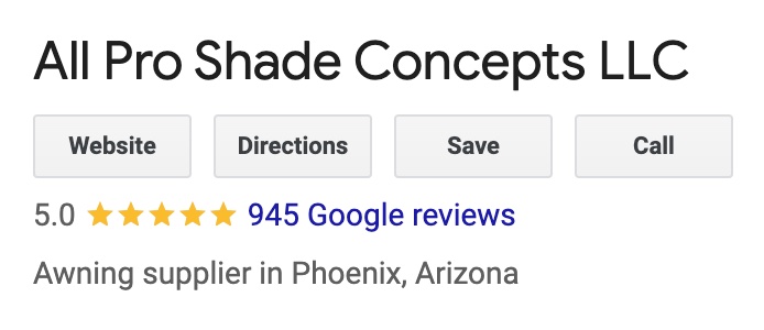 all pro shade concepts reviews retractable awning exterior patio backyard drop roller shade with tracks phoenix arizona az cost