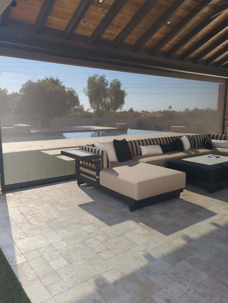 Sealed Track Patio Shades for Intense Weather in Gilbert AZ