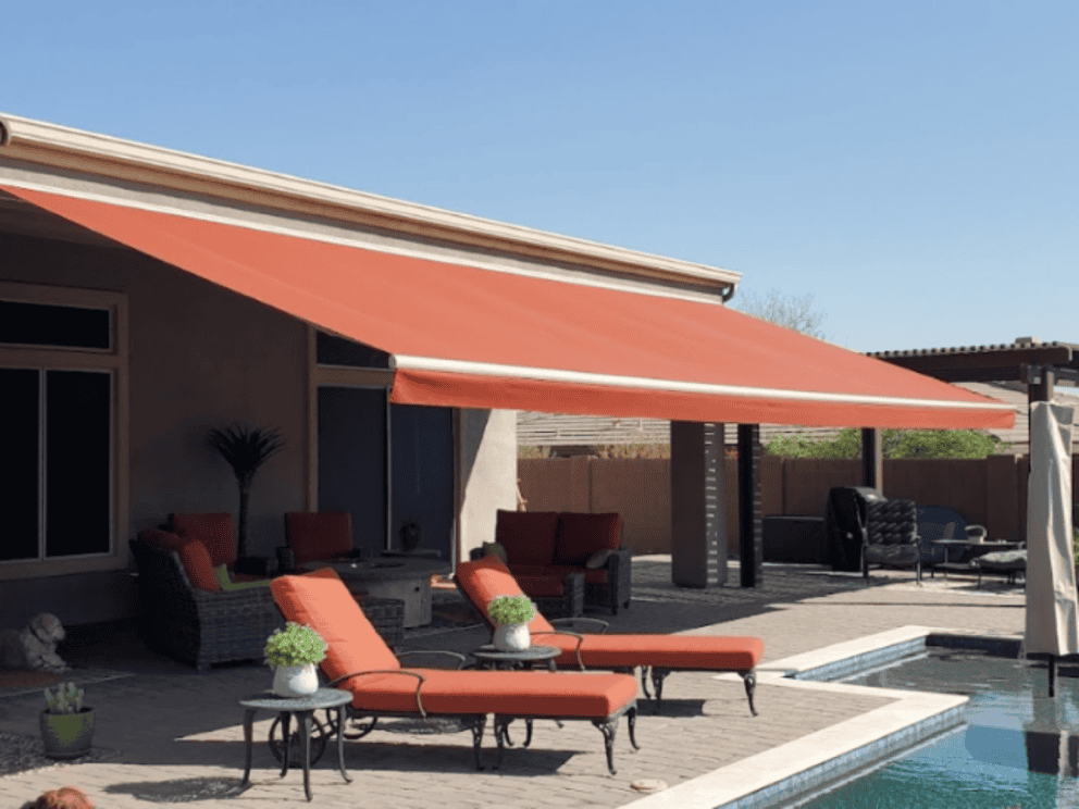 High-quality outdoor shade awning for patio, pool, and backyard protection.
