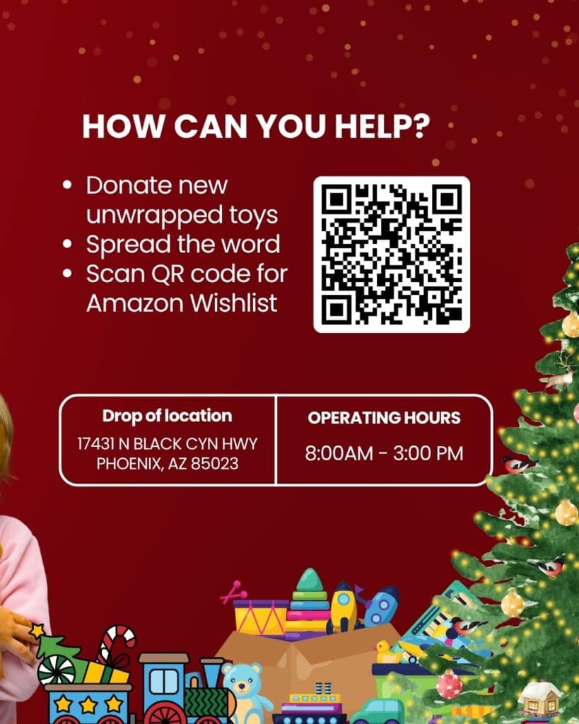 Donate, Spread the Word, or Scan QR Code for Amazon Wishlist
