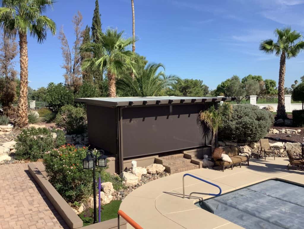 Patio Shade Creating Cooler Temperatures and Comfortable Outdoor Living Space