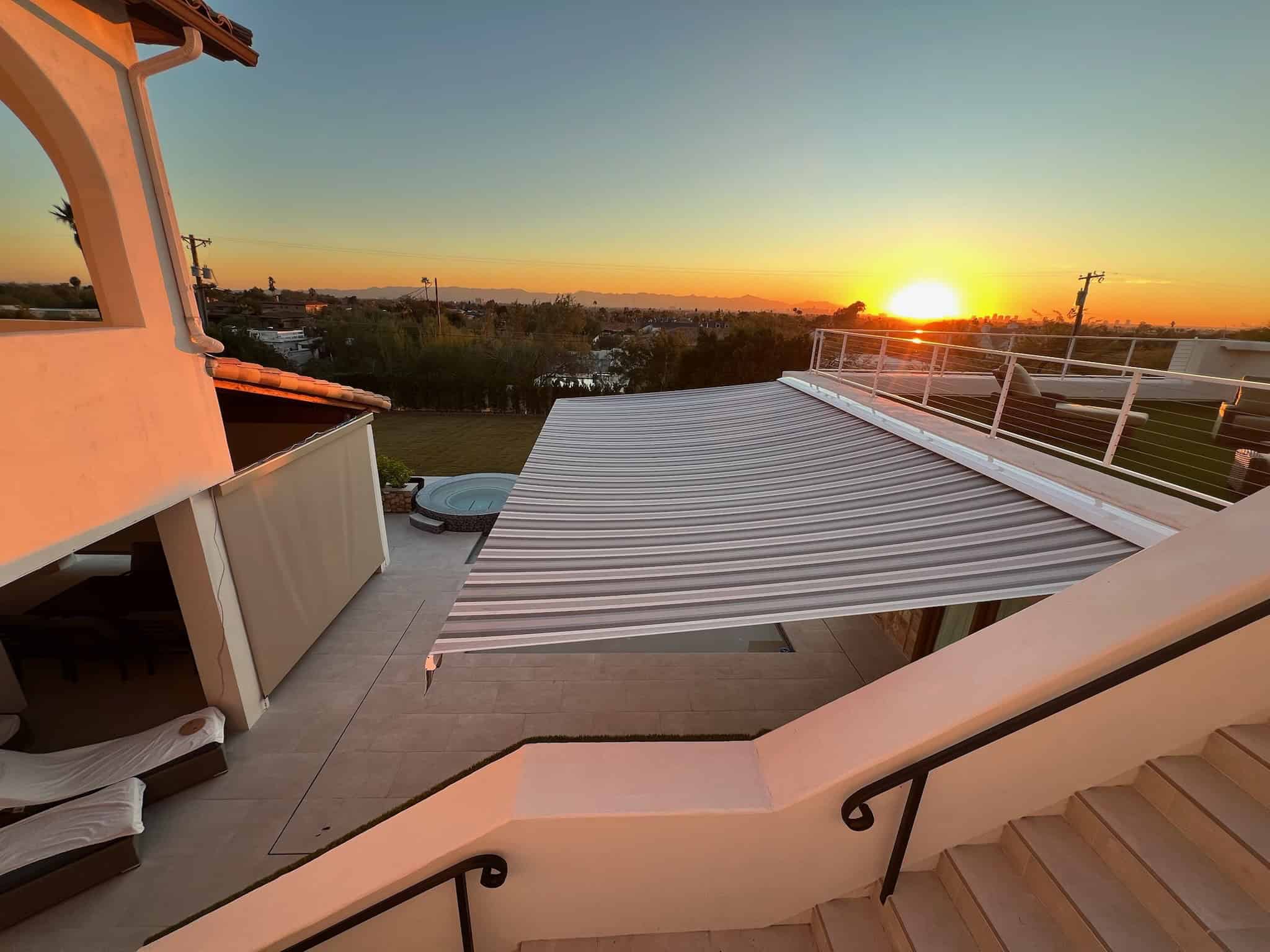 Retractable Awning Providing Adjustable Shade for Homeowners Moving to Arizona