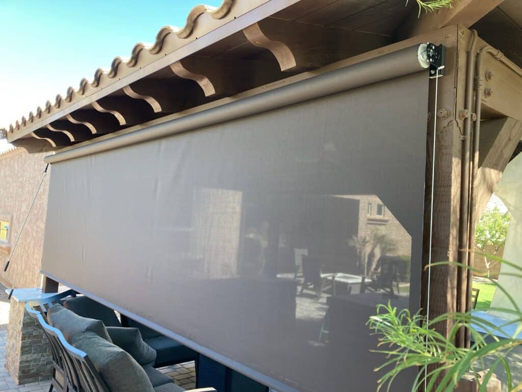 Cable-Guided Patio Shade Installed on Pergola