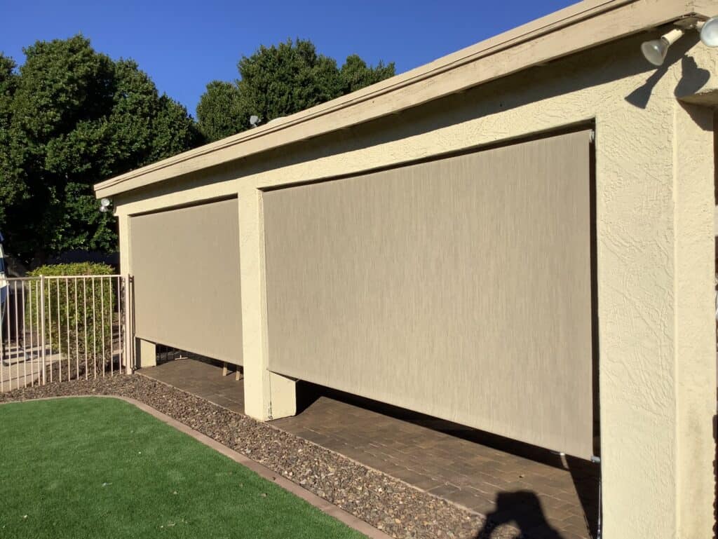 Cable-Guided Patio Shades on a Residential Patio