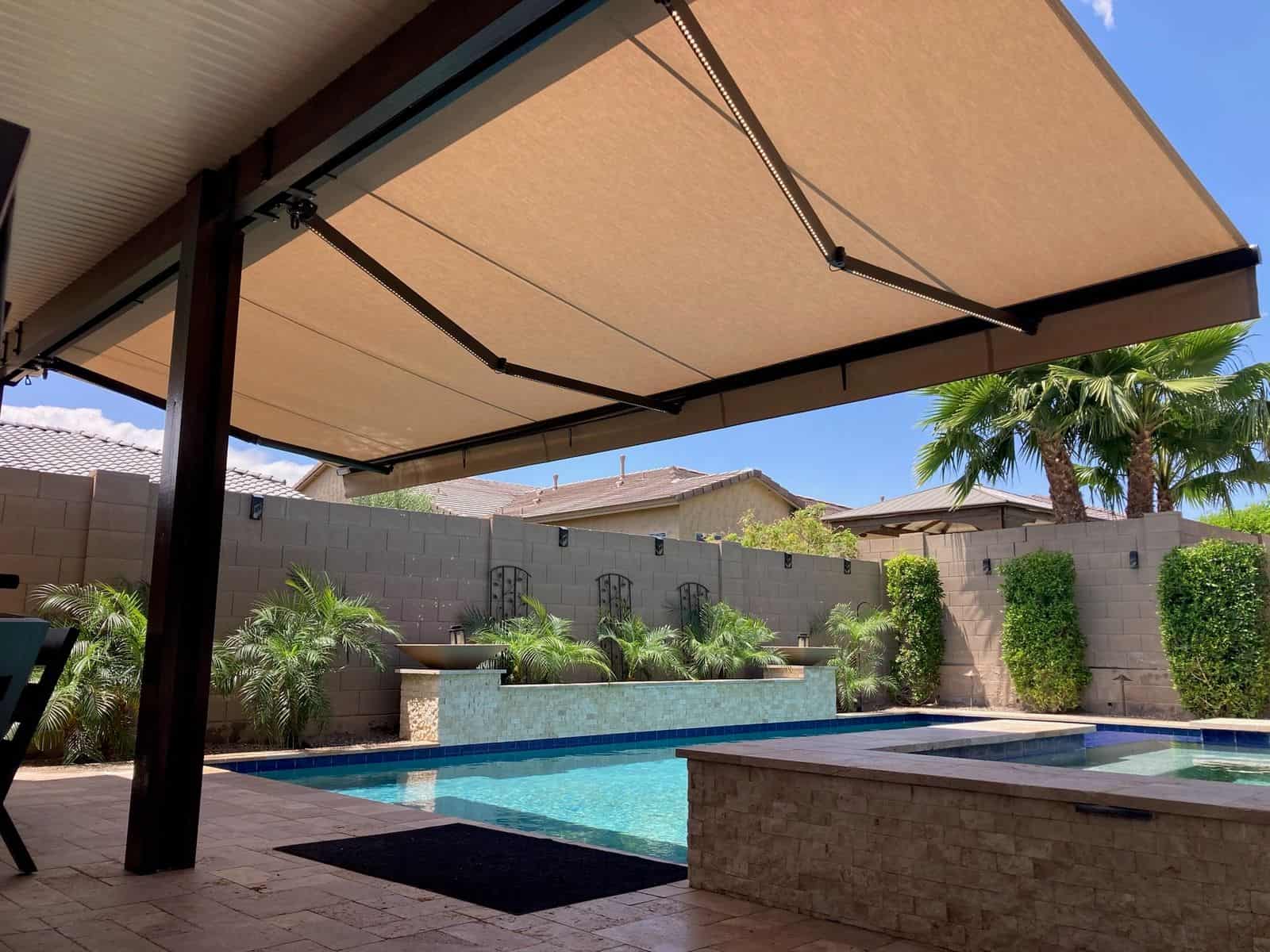 Peoria AZ Motorized Retractable Awnings by the Pool