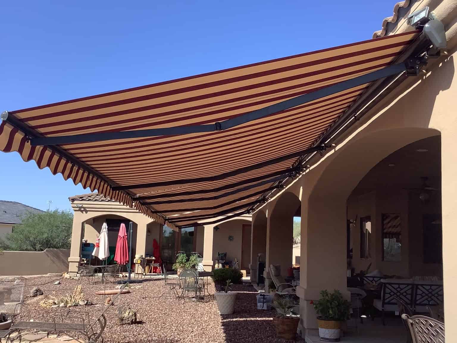 poolside-retractable awnings-cave creek arizona installation az
