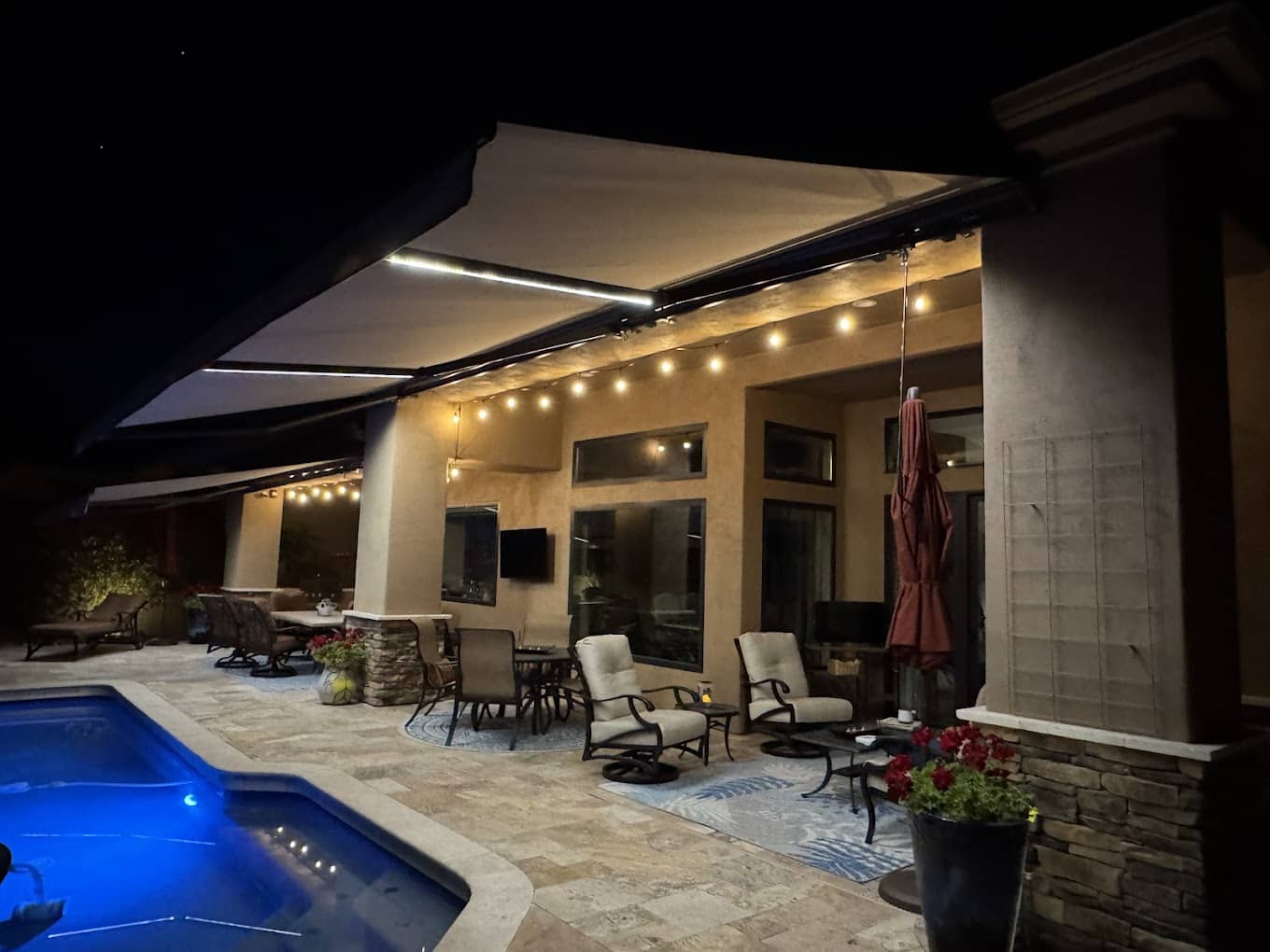 retractable awning installation-led-lights-glendale arizona