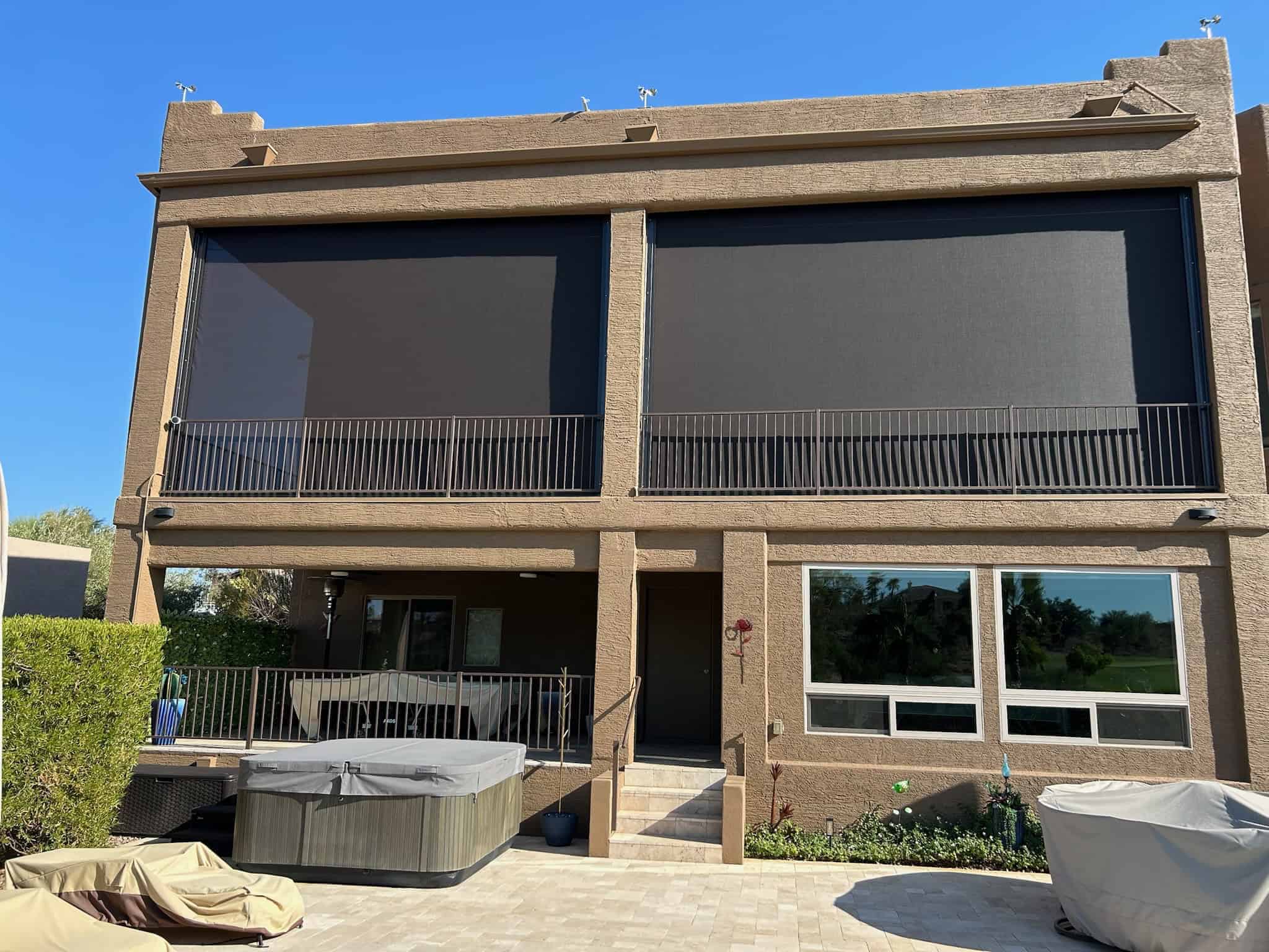 san tan valley-az-home-awning-patio-balcony-automatic-motorized-roller-drop-shade-installation-company-arizona