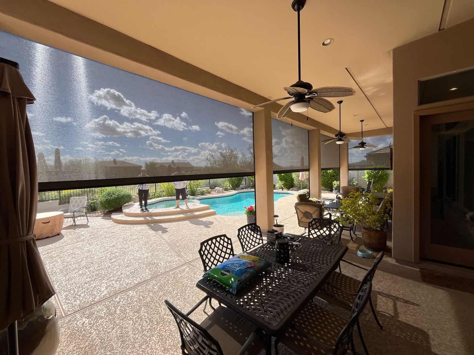 az exterior motorized manual outdoor roller drop shades installation company prescott valley arizona (4)