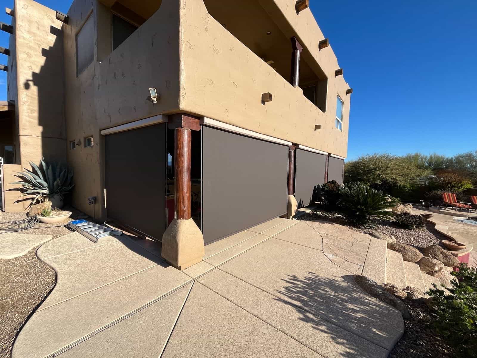 az exterior motorized manual outdoor roller drop shades installation company prescott valley arizona (5)