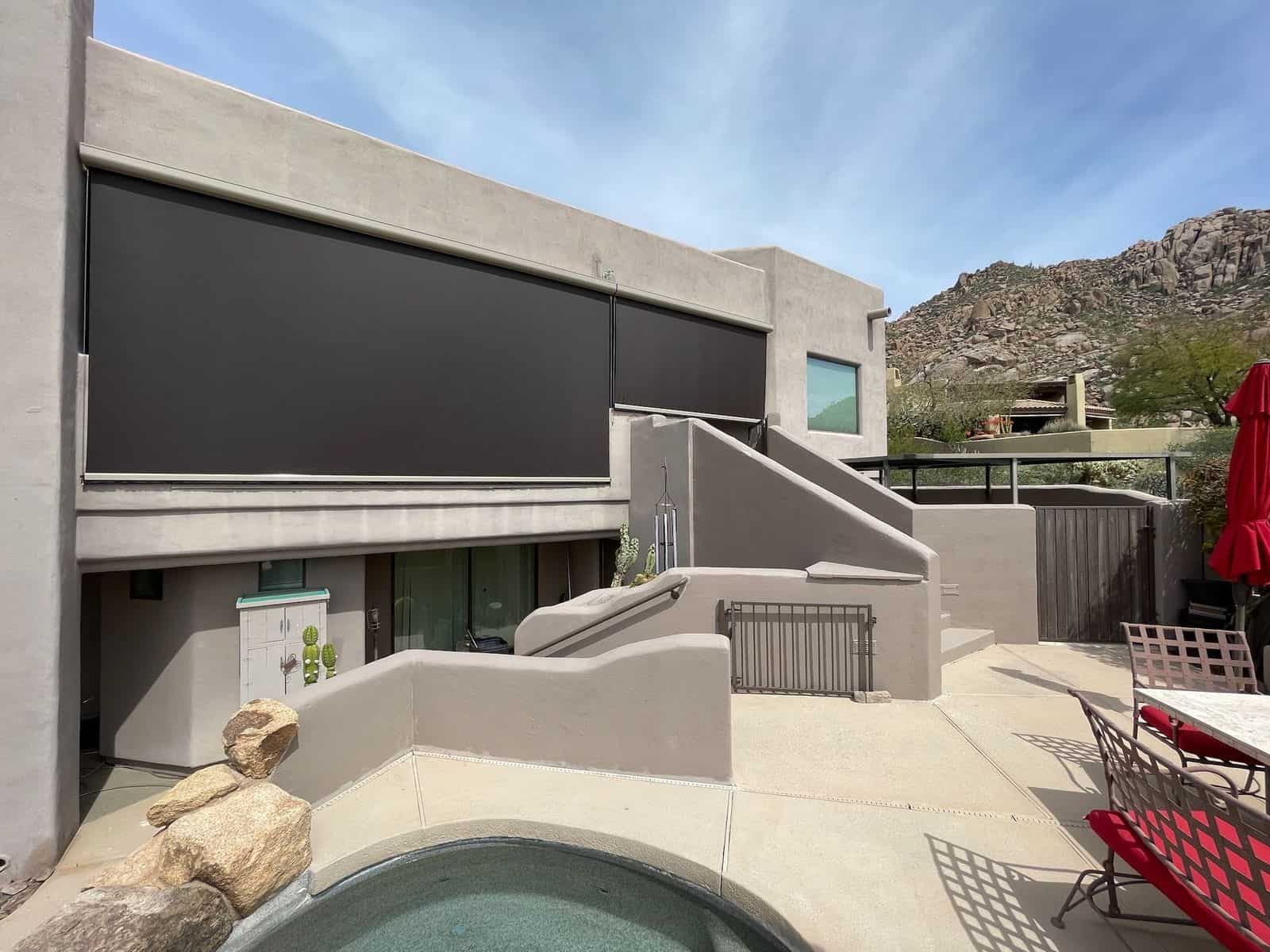 az exterior motorized manual outdoor roller drop shades installation company prescott valley arizona (6)