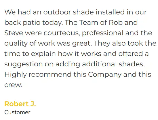 Customer Review on Their All Pro Outdoor Backyard Patio Shade