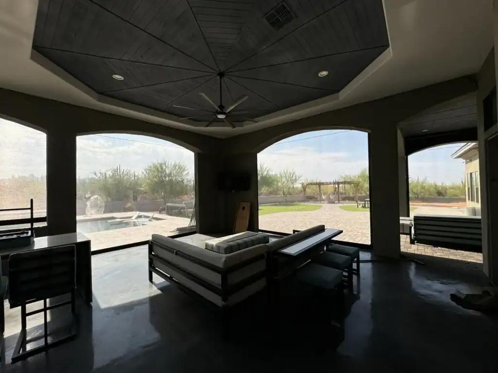 Exterior Shades on Freestanding Outdoor Patio