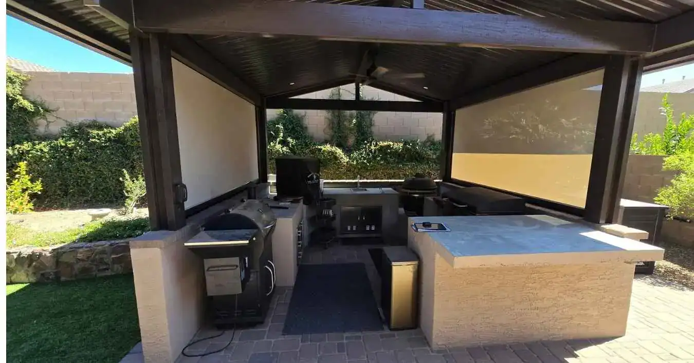 Covered Outdoor Kitchen Shade Ideas: Beyond the Roofline